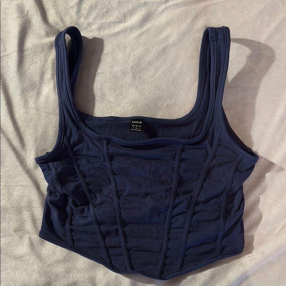 Shein Navy Blue Corset Top